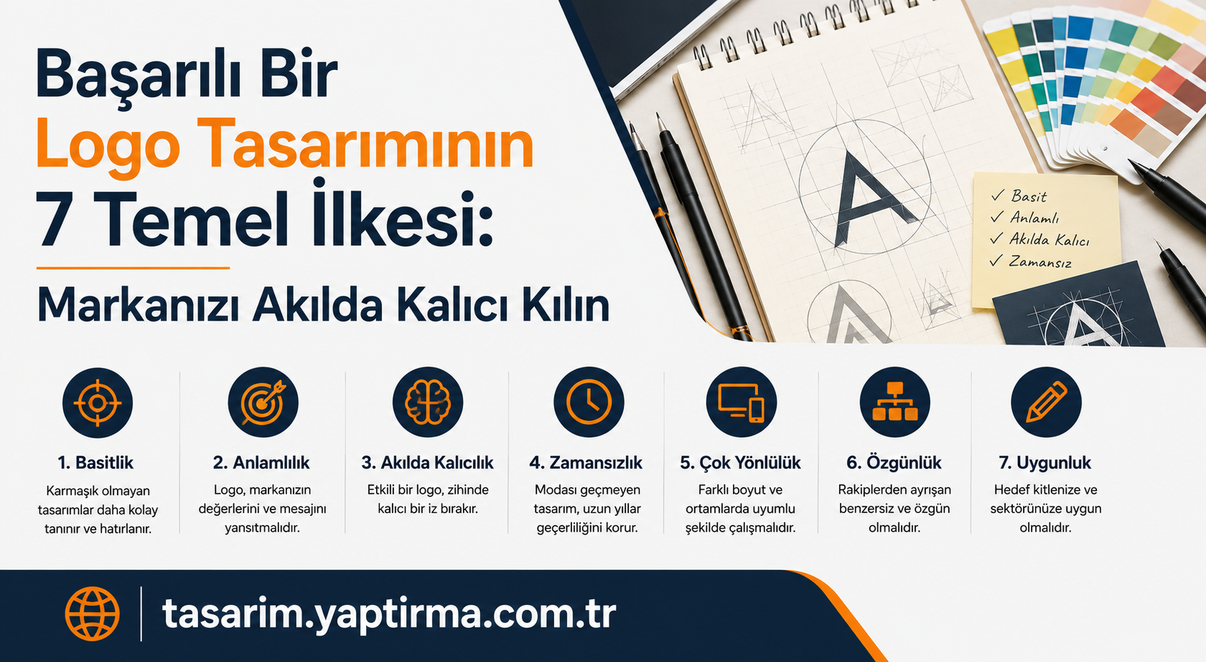 Read more about the article Başarılı Bir Logo Tasarımının 7 Temel İlkesi: Markanızı Akılda Kalıcı Kılın