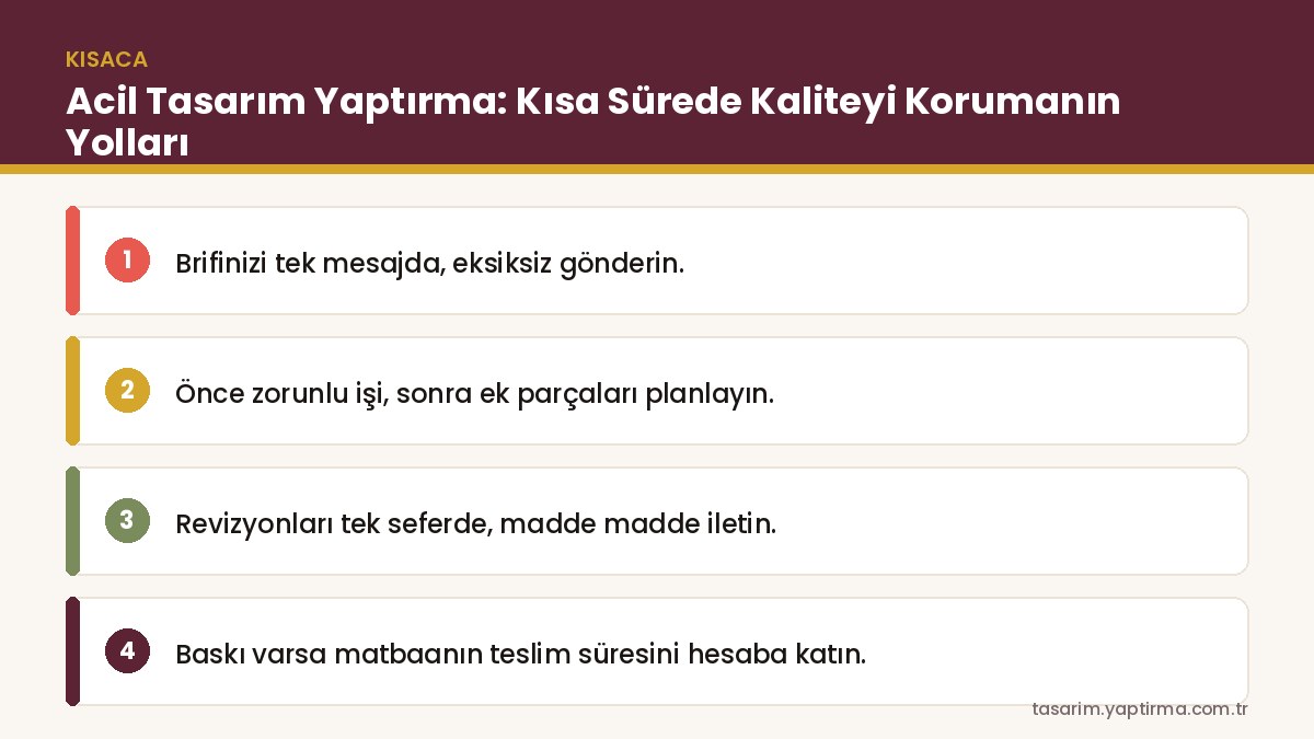 Acil tasarım – kısa sürede planlanan tasarım çalışması
