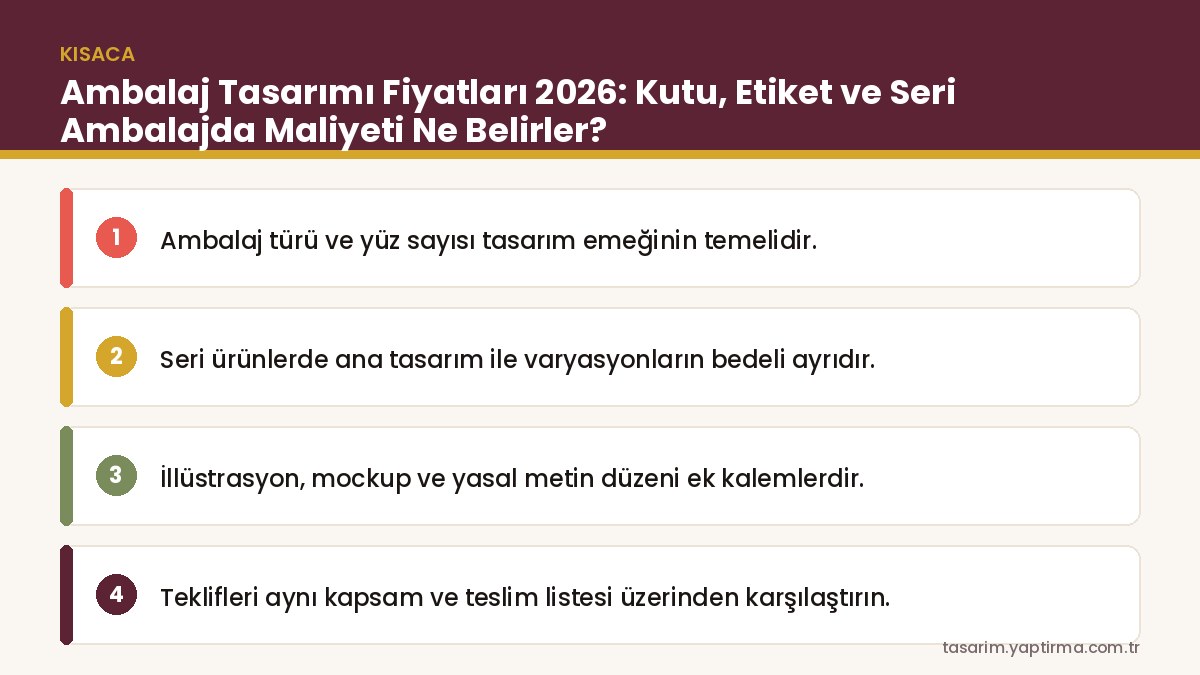 Ambalaj tasarımı fiyatları – kutu açılımı, etiket ve seri varyasyonları
