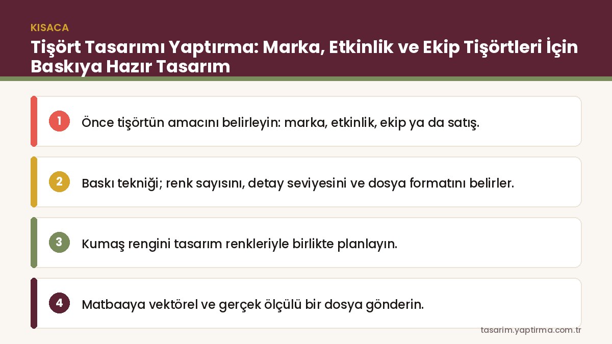 Tişört tasarımı yaptırma sürecinde ön ve arka baskı yerleşimi